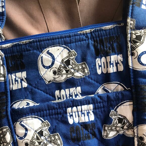 Indianapolis Colts Zipped Fabric Blue White Purse Bag with Interior Pockets - Picture 7 of 7